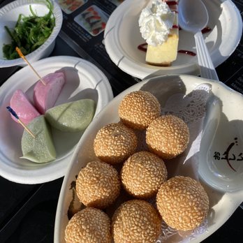 Sushi Taku - Sesame Ball, strawberry and match mochi, cheesecake - Japanese Near Me - Chicago, Illinois Sushi Taku - Sesame Ball, strawberry and match mochi, cheesecake - Japanese Near Me - Chicago, Illinois