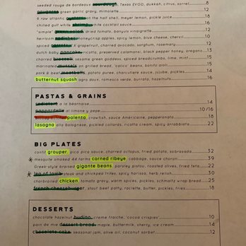 Squable - Menu - highlighted for the food allergies at our table. Amazing service! - Modern European Near Me - Houston, Texas