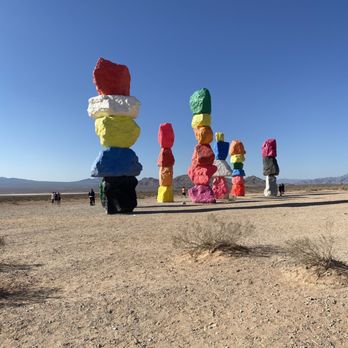 Seven Magic Mountains - Rainbow Rocks - Public Art Near Me - Las Vegas, Nevada