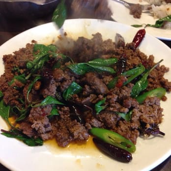 Siam Rice II - Spicy ground beef with mint leaves. - Thai Near Me - Saugus, California