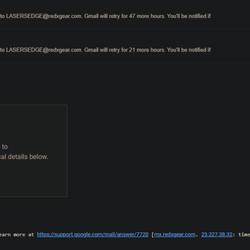 Laser's Edge Studio - Google's notifications of undeliverable status