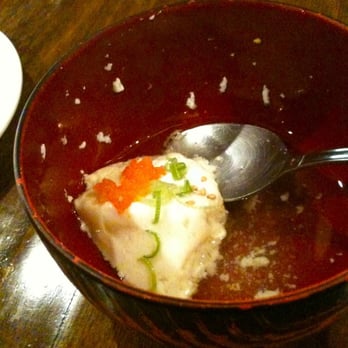 Eiji - Homemake oboro tofu: smooth, light and flavorful with many condiments (spicy diakon, green onion, bonito flakes, ginger paste). - Sushi Bars Near Me - San Francisco, California Eiji - Homemake oboro tofu: smooth, light and flavorful with many condiments (spicy diakon, green onion, bonito flakes, ginger paste). - Sushi Bars Near Me - San Francisco, California