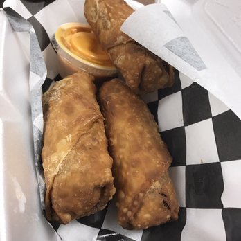 Fat Boys Cafe - Crab cake egg rolls with Chesapeake sauce - American Near Me - Cockeysville, Maryland Fat Boys Cafe - Crab cake egg rolls with Chesapeake sauce - American Near Me - Cockeysville, Maryland