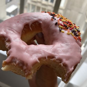 Kane's Donuts - Downtown - Strawberry frosted yeast donut - Donuts Near Me - Boston, Massachusetts
