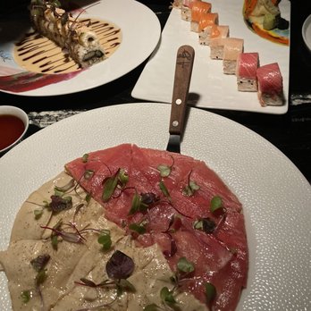 Akira Back - Mushroom and Tuna & Mushroom Pizza with some rolls in the back - Japanese Near Me - Toronto, Ontario Akira Back - Mushroom and Tuna & Mushroom Pizza with some rolls in the back - Japanese Near Me - Toronto, Ontario