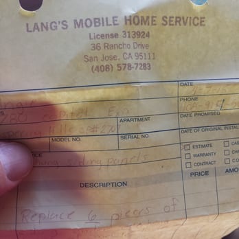 Lang's Mobile Home Service - a hand holding a receipt - General Contractors Near Me Lang's Mobile Home Service - a hand holding a receipt - General Contractors Near Me