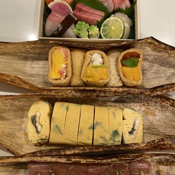KUSAKABE - Sashimi, Uni Inari-Zushi, Umaki Omelet with Shimanto River Unagi, Zuke-Chutoro Traditional Hako-Zushi - Sushi Bars Near Me - San Francisco, California KUSAKABE - Sashimi, Uni Inari-Zushi, Umaki Omelet with Shimanto River Unagi, Zuke-Chutoro Traditional Hako-Zushi - Sushi Bars Near Me - San Francisco, California