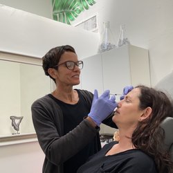Natasha Bernard, DO - Alchemy Restorative Medicine - Marsha Rose, R.N. injecting a patient!