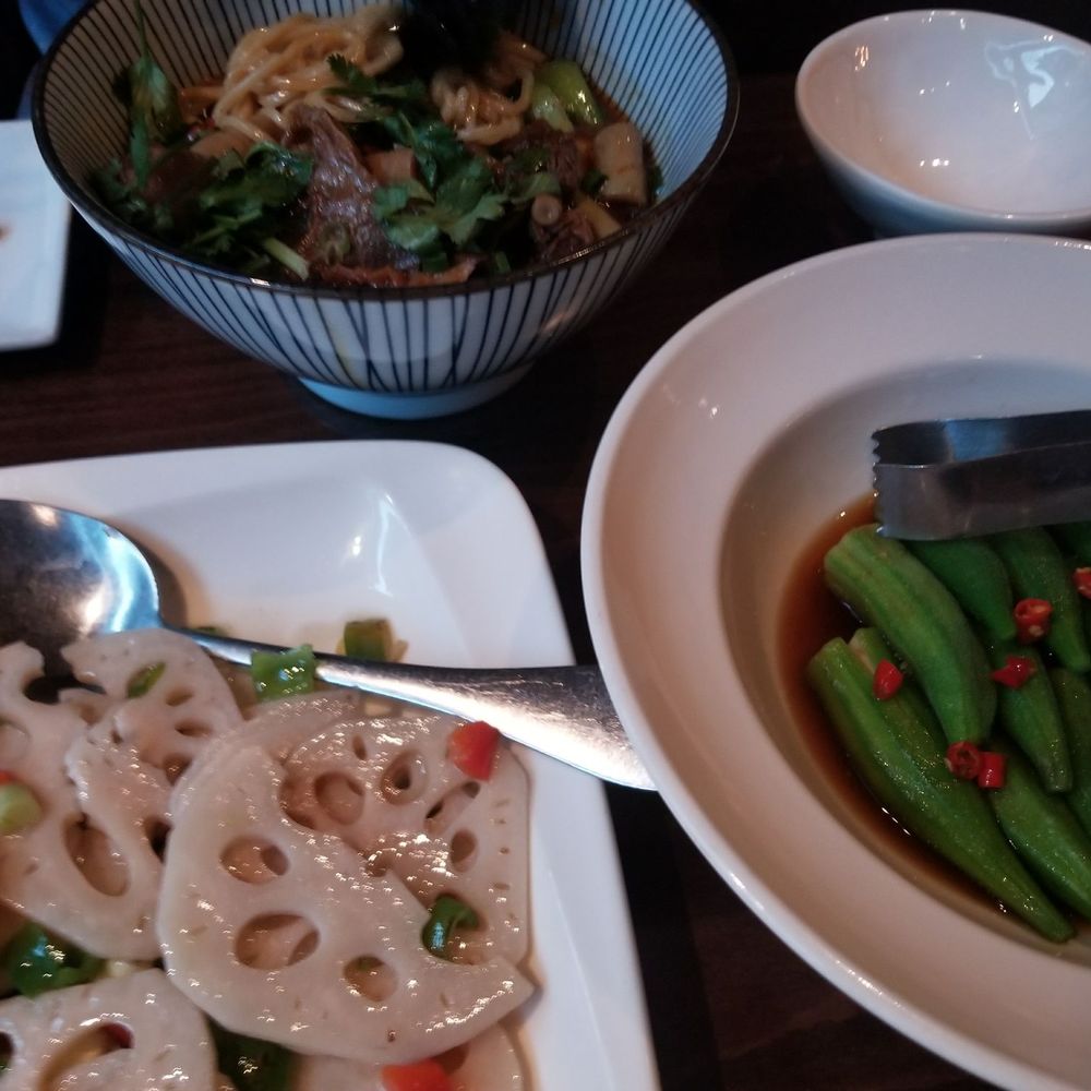The Bao - Braised beef noodle soup, stir-fried lotus, okra. Tasty, but not as tasty as xiaolongbao would have been. - Shanghainese Near Me - New York, New York The Bao - Braised beef noodle soup, stir-fried lotus, okra. Tasty, but not as tasty as xiaolongbao would have been. - Shanghainese Near Me - New York, New York