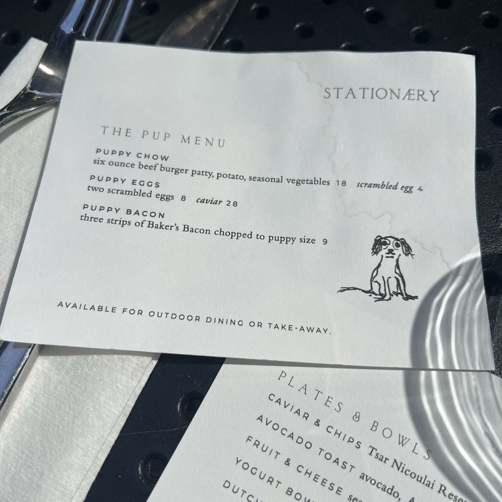 Stationæry - Pup menu as of 4/12/2026 - Coffee & Tea Near Me - Carmel-by-the-Sea, California Stationæry - Pup menu as of 4/12/2026 - Coffee & Tea Near Me - Carmel-by-the-Sea, California