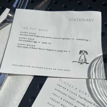 Stationæry - Pup menu as of 4/12/2026 - Coffee & Tea Near Me - Carmel-by-the-Sea, California