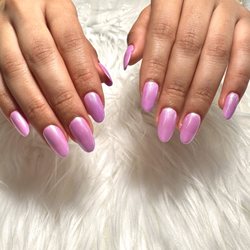 Gel X with chrome on top