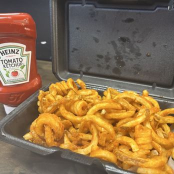 Flame Subs - Medium Curly Fries - Salad Near Me - Dearborn Heights, Michigan