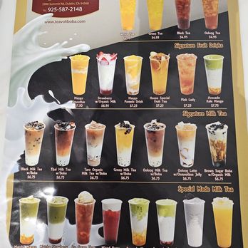 Teavoli Boba - Full boba menu - Bubble Tea Near Me - Dublin, California