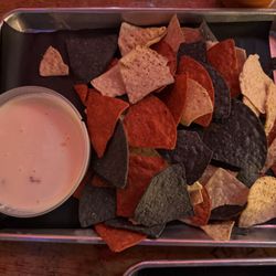 Yellow Dog Eats - Queso with tri-colored chips