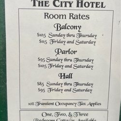 Columbia City and Fallon Hotels and Cottages - Room rates, October 2022 (hotel is not currently open)