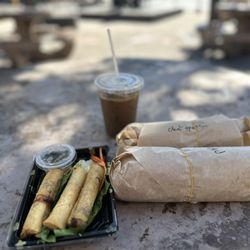 Jonty's Vietnamese Eatery - Fried Egg Rolls, Pork Belly Banh Mi, Pate Cha Lau Banh Mi and Vietnamese Ice Coffee.