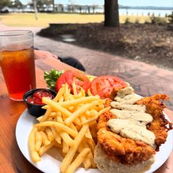 Plums - Delicious flounder po'boy!