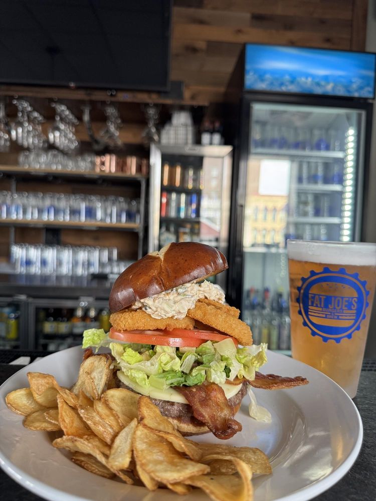 Food from Fat Joe’s Burgers & Brew