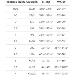 Chico's Off The Rack - Chico's size chart