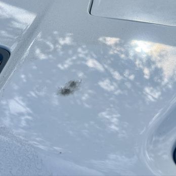 Express Auto Body - Before, rock hit, chip paint loss, bad paint apply and sticky stuff attached can't remove, mess up paint. - Body Shops Near Me - La puente, California