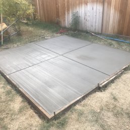 Concrete slab (10x10ft for shed). I built the box and took responsibility for its removal FYI Concrete slab (10x10ft for shed). I built the box and took responsibility for its removal FYI