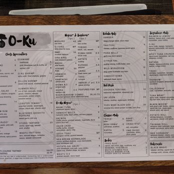 O-Ku - Menu at O-Ku Raleigh - Sushi Bars Near Me - Raleigh, North Carolina O-Ku - Menu at O-Ku Raleigh - Sushi Bars Near Me - Raleigh, North Carolina