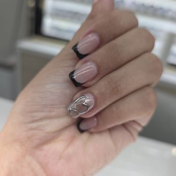 Donella Nails & Spa - Short square French tip gel-x manicure with chrome design! ($85 + tip) - Nail Salons Near Me - San Diego, California Donella Nails & Spa - Short square French tip gel-x manicure with chrome design! ($85 + tip) - Nail Salons Near Me - San Diego, California
