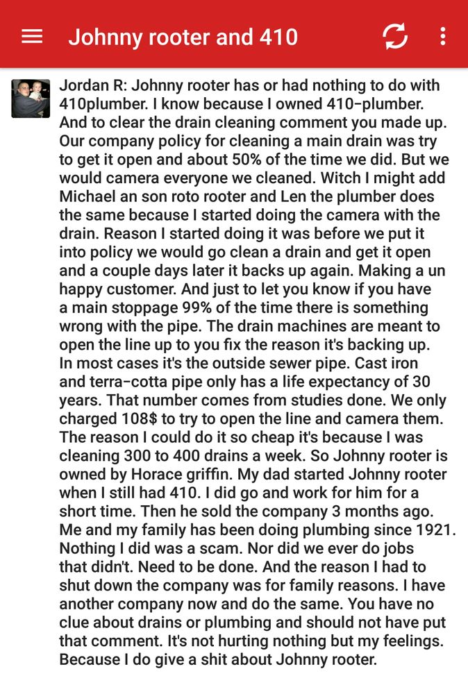 Slide of Johnny Rooter Services