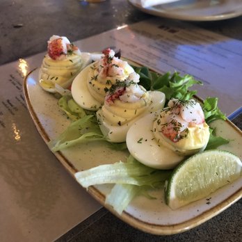 Monkeypod Kitchen - Lobster Deviled Eggs - New American Near Me - Lahaina, Hawaii Monkeypod Kitchen - Lobster Deviled Eggs - New American Near Me - Lahaina, Hawaii