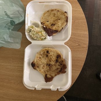 La Salvadorena Restaurant - pork, bean, and cheese pupusas with curtido - Mexican Near Me - Aberdeen, Washington