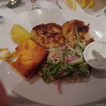 Atlantic Fish - Crab cakes and bread pudding - Seafood Near Me - Boston, Massachusetts Atlantic Fish - Crab cakes and bread pudding - Seafood Near Me - Boston, Massachusetts