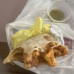 Tasty breakfast Chorizo Burrito