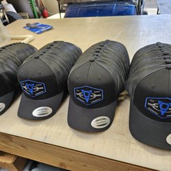 Custom Patches on Trucker Hats.