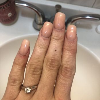 Omani - Came home and removed the powder nail. And reshaped them myself. Note the cut on my pinky that was done by nail technician - Nail Salons Near Me - Chicago, Illinois Omani - Came home and removed the powder nail. And reshaped them myself. Note the cut on my pinky that was done by nail technician - Nail Salons Near Me - Chicago, Illinois