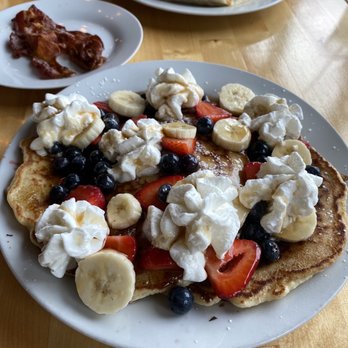 Earth Cafe - breakfast, pancakes with a side of bacon - Cafes Near Me - Myrtle Beach, South Carolina Earth Cafe - breakfast, pancakes with a side of bacon - Cafes Near Me - Myrtle Beach, South Carolina