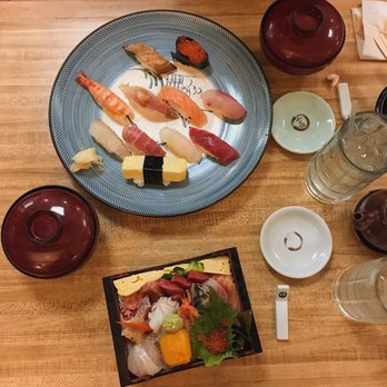 Sushi Shibucho - Dinner: Sushi Deluxe Combo ($21.50) and Chirashi Bowl ($21.50) - Sushi Bars Near Me - Costa Mesa, California Sushi Shibucho - Dinner: Sushi Deluxe Combo ($21.50) and Chirashi Bowl ($21.50) - Sushi Bars Near Me - Costa Mesa, California