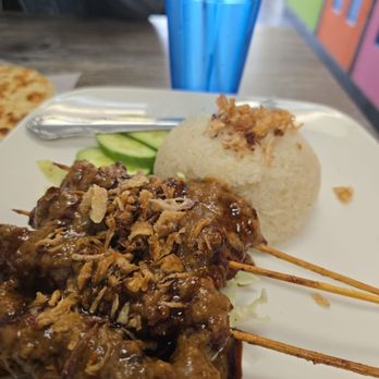 Borneo Eatery - Satay Plate with Coconut Rice - Indonesian Near Me - Alhambra, California Borneo Eatery - Satay Plate with Coconut Rice - Indonesian Near Me - Alhambra, California
