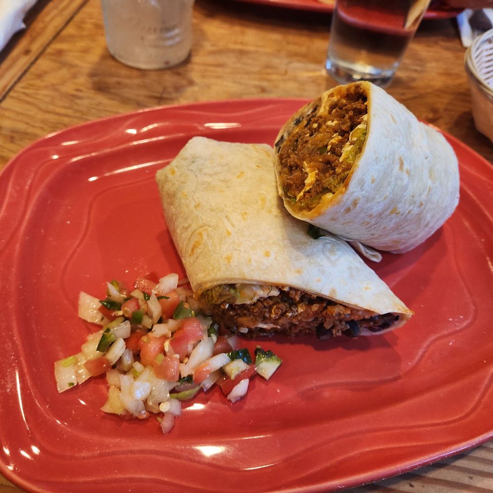 Spicey ground beef burrito