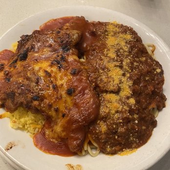 Matsuya - Spaghetti and meat sauce/Pork Chop tomato sauce ($13) - Korean Near Me - Markham, Ontario