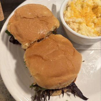 Square One Brewery & Distillery - Crabcake sliders and cheesy jalapeño grits - American Near Me - Saint Louis, Missouri Square One Brewery & Distillery - Crabcake sliders and cheesy jalapeño grits - American Near Me - Saint Louis, Missouri