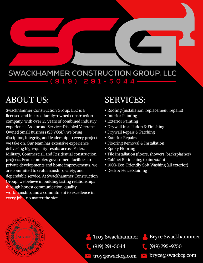 Swackhammer Construction Group - veterans service organization in Garner, NC