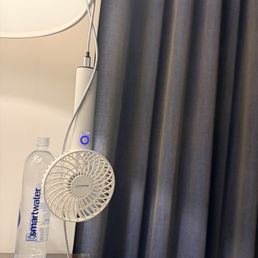 The fan I had to use so that I could keep a little cool..