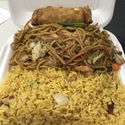 Beijing - Lunch Special:  Shrimp Lo Mein, Pork Fried Rice, and Egg Roll.  Enough for two people.