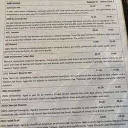 La Chiripada Winery - Menu