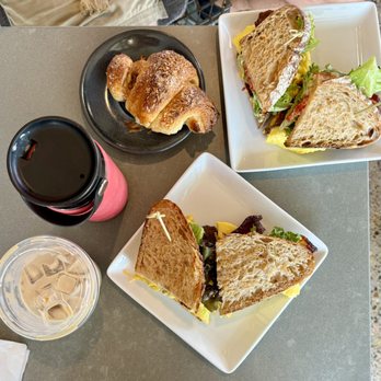 Villa Myriam Roasting - A buds' breakfast: Two Bacon Breakfast Sandwiches and two Lattes, one hot, one iced - Coffee Roasteries Near Me - Albuquerque, New Mexico