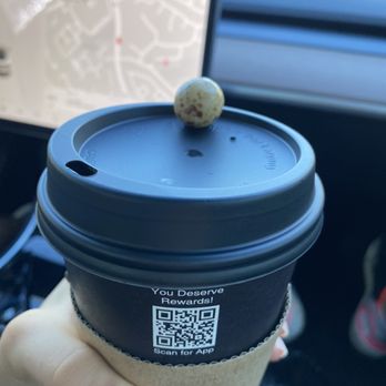 The Human Bean - Cool perk you can scan the QR code for perks! The chocolate on the lid was adorable and delish - Coffee & Tea Near Me - Lake Forest, California