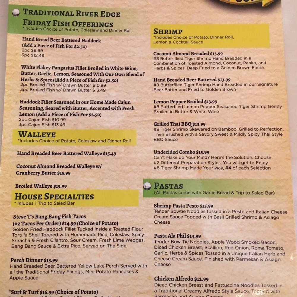 RiverEdge Golf Course - menu for friday night menu - American Near Me - Marshfield, Wisconsin