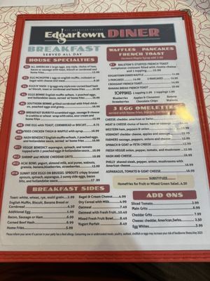 Menu photo 3 Edgartown Diner Edgartown, MA Menu photo 3 Edgartown Diner Edgartown, MA