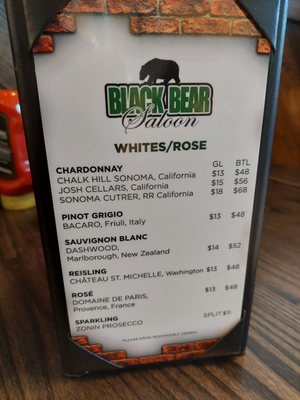 Menu photo 3 Black Bear Saloon Windsor Locks, CT